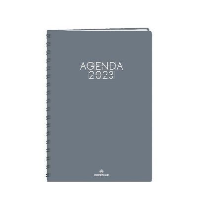 3664447134291-Agenda Portland - 1 semaine sur 2 pages - 17 x 24,5 cm - gris - Oberthur--0