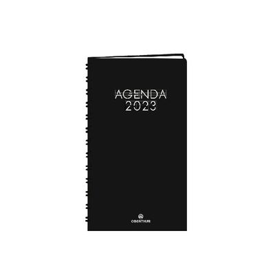 3664447134321-Agenda de poche Portland - 1 semaine sur 2 pages - 9,5 x 17,5 cm - noir - Oberthur--0