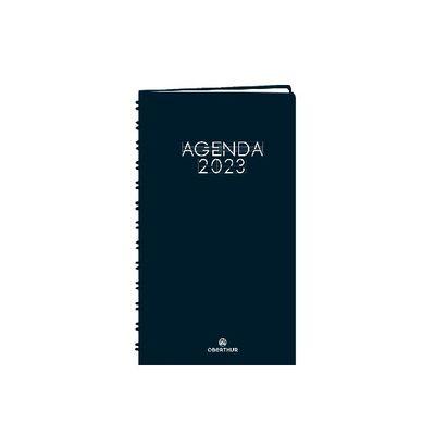 3664447134352-Agenda de poche Portland - 1 semaine sur 2 pages - 9,5 x 17,5 cm - bleu marine - Oberthur--0