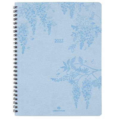 3664447130163-Agenda Primrose - 1 semaine sur 2 pages - 22 x 28 cm - bleu ciel - Oberthur--0