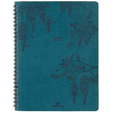 3664447130170-Agenda Primrose - 1 semaine sur 2 pages - 22 x 28 cm - bleu vert - Oberthur--0