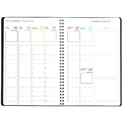 3664447130187-Agenda Primrose - 1 semaine sur 2 pages - 17 x 24,5 cm - prune - Oberthur--1