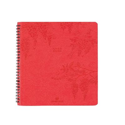 3664447134420-Agenda Primrose - 1 semaine sur 2 pages - 16,5 x 16,5 cm - corail - Oberthur--0