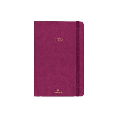 3664447128290-Agenda Eton - 1 semaine sur 2 pages - 13,4 x 21 cm - prune - Oberthur--0