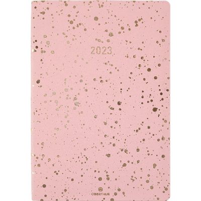 3664447126630-Agenda Céleste - 1 semaine sur 2 pages - 17 x 24,5 cm - rose - Oberthur--0