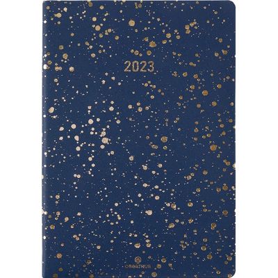 3664447126647-Agenda Céleste - 1 semaine sur 2 pages - 17 x 24,5 cm - bleu marine - Oberthur--0