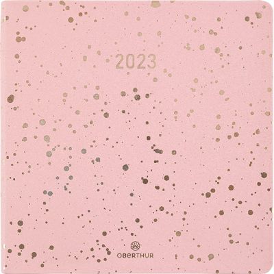 3664447126678-Agenda Céleste - 1 semaine sur 2 pages - 16,5 x 16,5 cm - rose - Oberthur--0