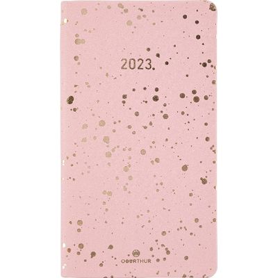 3664447126739-Agenda de poche Céleste - 1 semaine sur 2 pages - 9,5 x 17,5 cm - rose - Oberthur--0