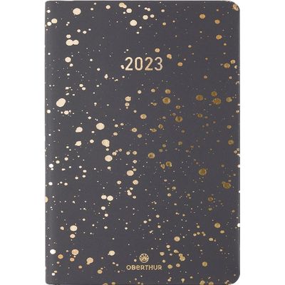 3664447126753-Agenda Céleste - 1 semaine sur 2 pages - 10 x 15 cm - anthracite - Oberthur--0