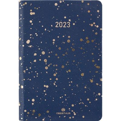 3664447126784-Agenda Céleste - 1 semaine sur 2 pages - 10 x 15 cm - bleu marine - Oberthur--0