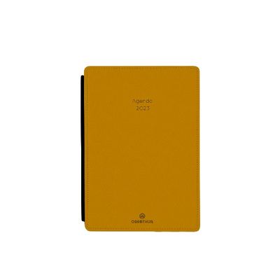 3664447134512-Agenda de poche Stan - 1 semaine sur 2 pages - 11,5 x 16 cm - moutarde - Oberthur--0
