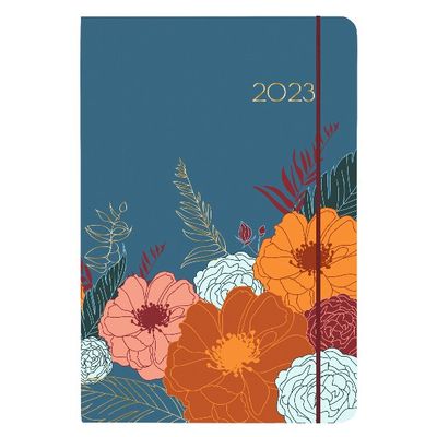 3664447134888-Agenda Giverny - 1 semaine sur 2 pages - 17 x 24,5 cm - bleu - Oberthur--0
