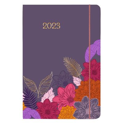 3664447134901-Agenda Giverny - 1 semaine sur 2 pages - 17 x 24,5 cm - violet - Oberthur--0