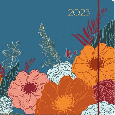 3664447134918-Agenda Giverny - 1 semaine sur 2 pages - 16,5 x 16,5 cm - bleu - Oberthur--0