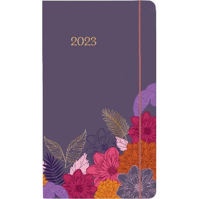 3664447134963-Agenda de poche Giverny - 1 semaine sur 2 pages - 9,5 x 17,5 cm - violet - Oberthur--0