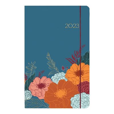 3664447134970-Agenda Giverny - 1 semaine sur 2 pages - 10 x 15 cm - bleu - Oberthur--0