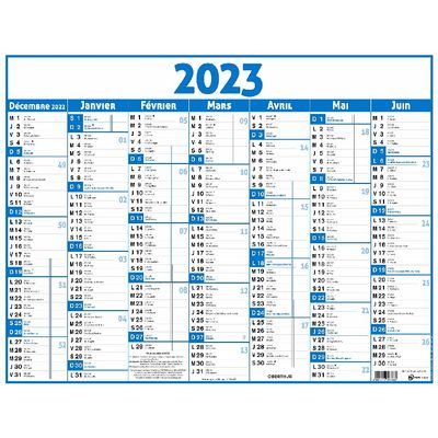 3664447135922-Oberthur Classique - Calendrier 7 mois par face - 32 x 42 cm - bleu--0