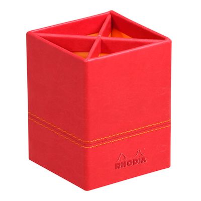 3037923189137-RHODIA Rhodiarama - Pot à crayons - coquelicot - en polyuréthane--0