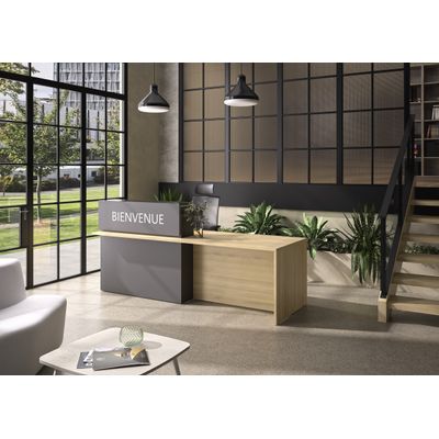 3483601171701-Banque d'accueil droite personnalisable ZOOM - L120 cm - chêne bocage--0