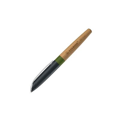 4006381590846-STABILO Grow - Stylo plume bleu - vert mousse/bois de chêne--0