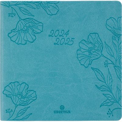 3664447168708-Agenda Summerside - 1 semaine sur 2 pages - 16,5 x 16,5 cm - vert turquoise - Oberthur--0