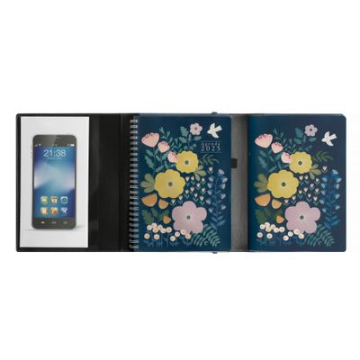 3660942086110-Agenda de bureau Mini Labo All in One EasyTime 21S spiralé - 1 semaine sur 2 pages - 15 x 21 cm - Bleu--1