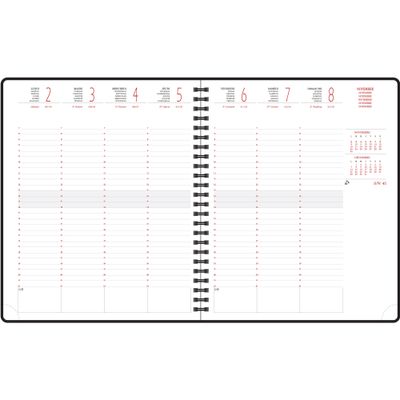 3660942086486-Exacompta Chemin Des Marettes Eurotime - Agenda 2025 - semainier - reliure à anneaux métalliques - 22 W - 185 x 225 mm - papier blanc - couverture ivoir--2