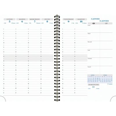 3660942086080-Agenda de bureau Végétal Horizons 20S Visuel spiralé - 1 semaine sur 2 pages - 15 x 21 cm - Bleu - E--2