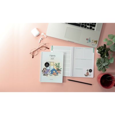 3660942086561-Agenda de bureau Gomargu 21S spiralé - 1 semaine sur 1 page - 15 x 21 cm - Namasté - Exacompta--1