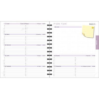 3660942085953-Exacompta Sophie Adde Lady - Agenda 15 x 17 cm - 2025 - semainier - reliure à anneaux métalliques - 18S - 150 x 170 mm - blanc ---8