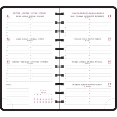 3660942086394-Exacompta Chemin Des Marettes Eurotime - Agenda 2025 - semainier - reliure à anneaux métalliques - 16 W Pocket - 90 x 160 mm - papier ivoire - couverture ivoir--2