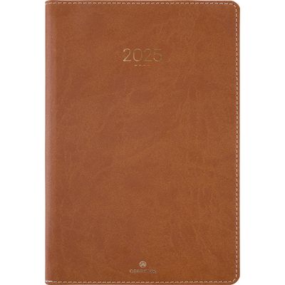 3664447207292-Agenda Eton - 1 semaine sur 2 pages - 17 x 24,5 cm - marron - Oberthur--0