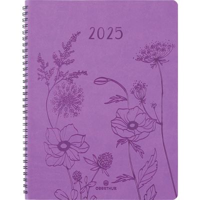 3664447204833-Agenda à spirale Primrose - 1 semaine sur 2 pages - 22 x 28 cm - lilas - Oberthur--0