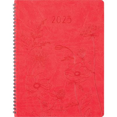 3664447204857-Agenda à spirale Primrose - 1 semaine sur 2 pages - 22 x 28 cm - corail - Oberthur--0