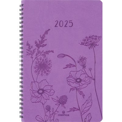 3664447204895-Agenda à spirale Primrose - 1 semaine sur 2 pages - 17 x 24,5 cm - lilas - Oberthur--0