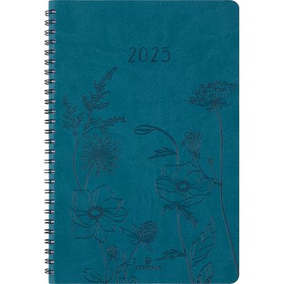 3664447204932-Agenda à spirale Primrose - 1 semaine sur 2 pages - 17 x 24,5 cm - vert canard - Oberthur--0