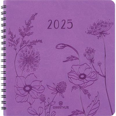 3664447204949-Agenda à spirale Primrose - 1 semaine sur 2 pages - 16,5 x 16,5 cm - lilas - Oberthur--0