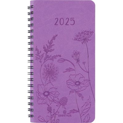 3664447204994-Agenda de poche spiralé Primrose - 1 semaine sur 2 pages - 9,5 x 17 cm - lilas - Oberthur--0