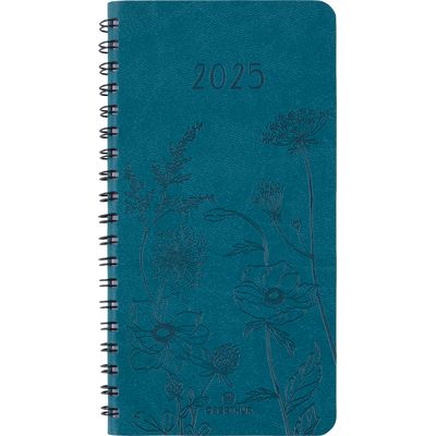 3664447205038-Agenda de poche spiralé Primrose - 1 semaine sur 2 pages - 9,5 x 17 cm - vert canard - Oberthur--0