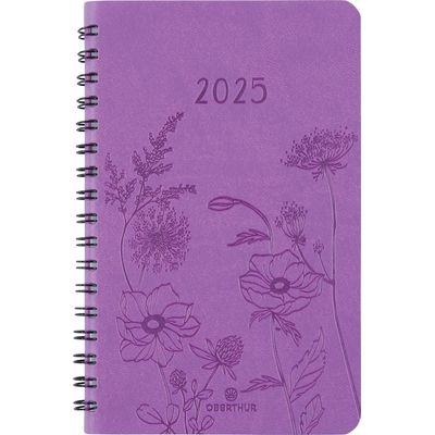 3664447205045-Agenda de poche spiralé Primrose - 1 semaine sur 2 pages - 10 x 15 cm - lilas - Oberthur--0