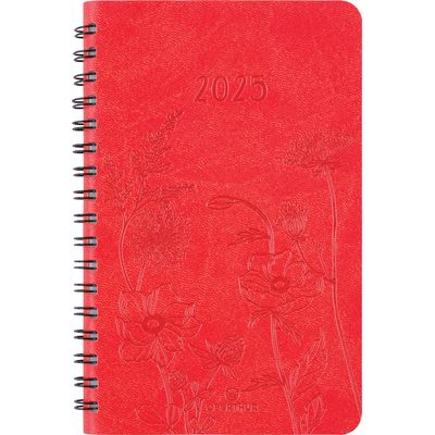 3664447205069-Agenda de poche spiralé Primrose - 1 semaine sur 2 pages - 10 x 15 cm - corail - Oberthur--0
