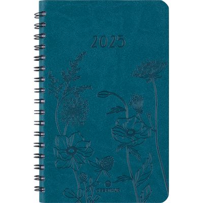 3664447205083-Agenda de poche spiralé Primrose - 1 semaine sur 2 pages - 10 x 15 cm - vert canard - Oberthur--0