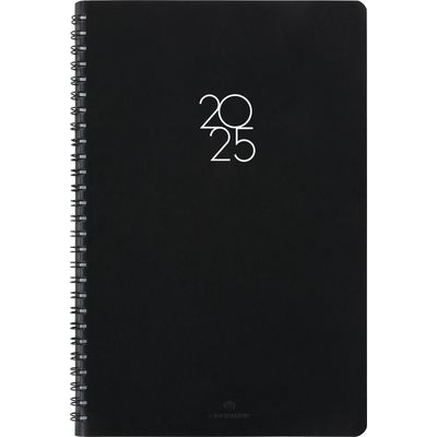 3664447208732-Agenda à spirale Portland - 1 semaine sur 2 pages - 17 x 24,5 cm - noir - Oberthur--0