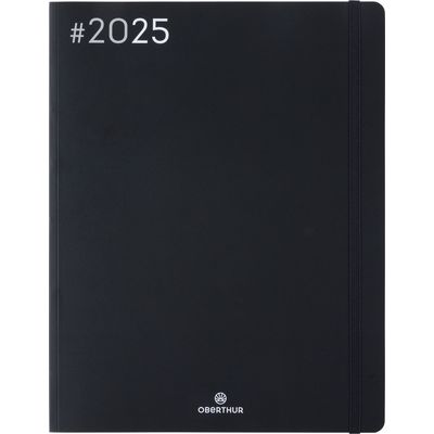 3664447205847-Agenda Flex - 1 semaine sur 2 pages - 22 x 28 cm - noir - Oberthur--0