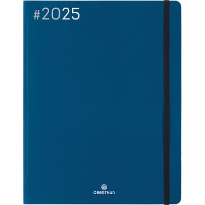 3664447205854-Agenda Flex - 1 semaine sur 2 pages - 22 x 28 cm - bleu marine - Oberthur--0