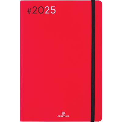 3664447205946-Agenda Flex - 1 semaine sur 2 pages - 17 x 24,5 cm - rouge - Oberthur--0