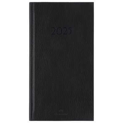 3664447206141-Agenda London - 1 semaine sur 2 pages - 9,5 x 17,5 cm - noir - Oberthur--0