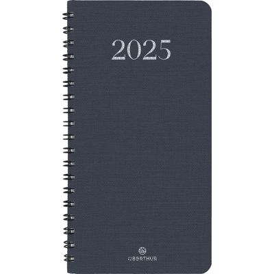 3664447208503-Agenda de poche spiralé Galway - 1 semaine sur 2 pages - 9,5 x 17 cm - anthracite - Oberthur--0