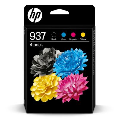 0196548697632-HP 937 - Pack de 4 - noir, jaune, cyan, magenta - original - cartouche d'encre--0
