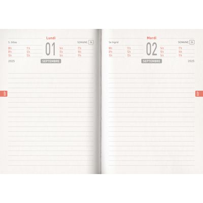 3592930025972-Agenda RDC reliure intégra année scolaire BOUCHUT "Manga corail" 12,5 x 17,5 cm --2
